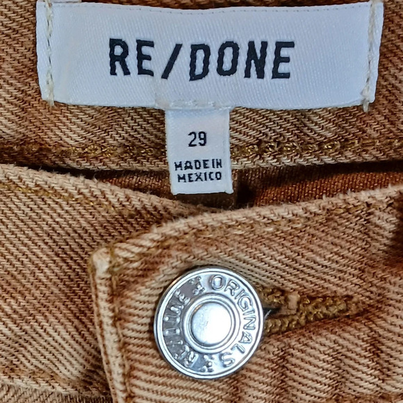 Re/Done 70s Ultra High Rise Stove Pipe Jeans in Washed Terracotta size 29 - Picture 6 of 13